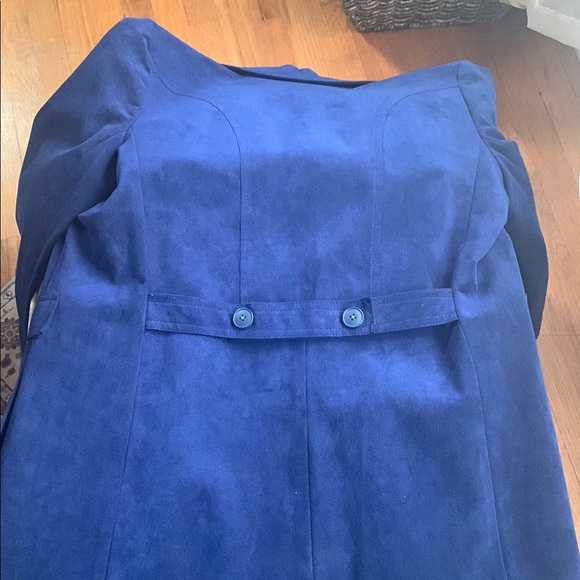 Suede Trench Coat with Notched Lapel - Picture 7 of 7